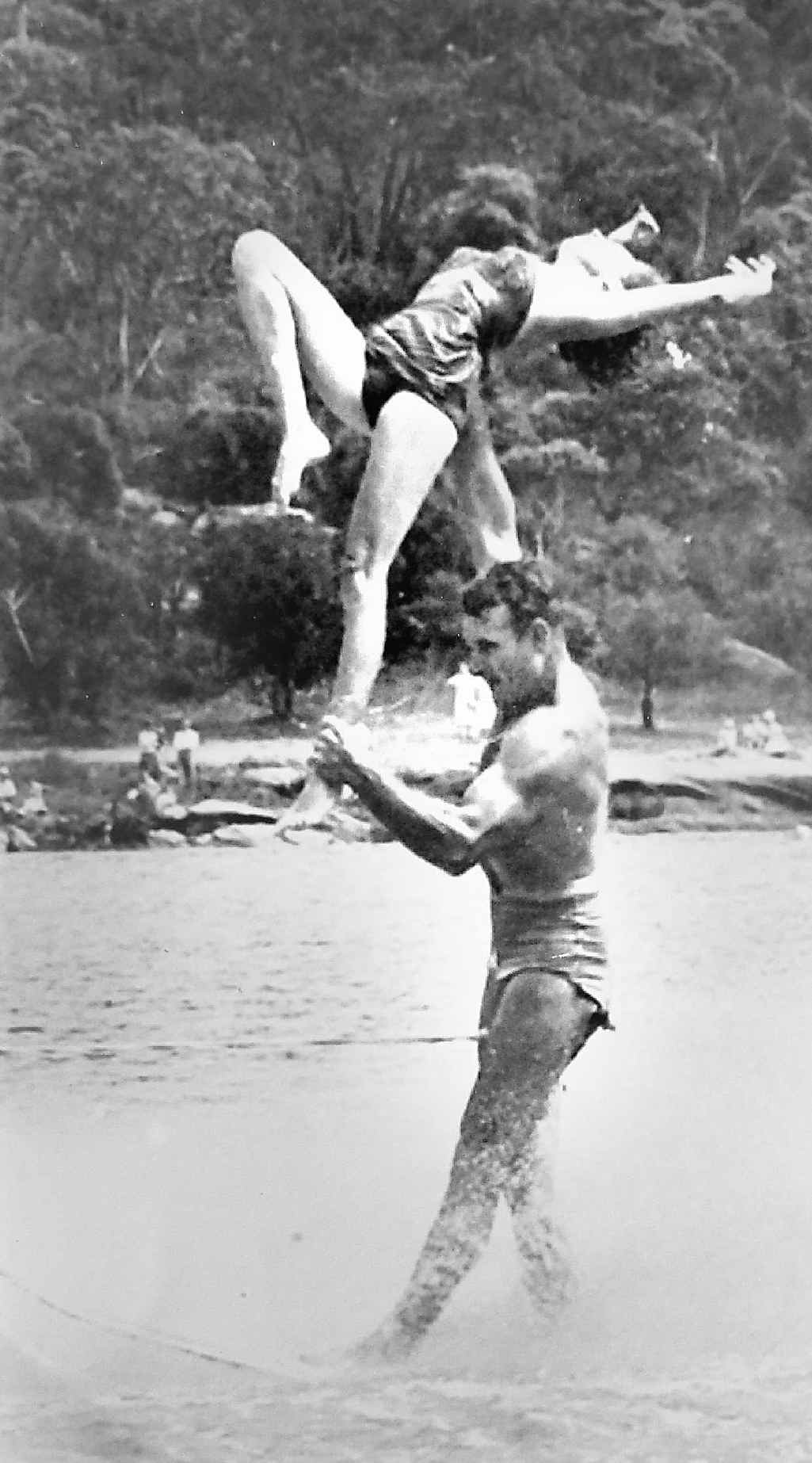 IN HER ELEMENT: Joan waterskiing with Bill Grenfel. IN HER ELEMENT: Joan waterskiing with Bill Grenfel.